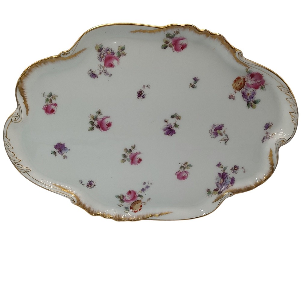 Vintage Limoges Porcelain Tray‎ Vanity Dresser Charles Haviland CFH GDM France